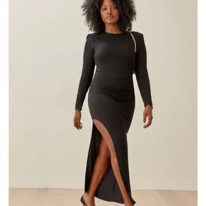 Reformation Granville Maxi Black Dress Size 4